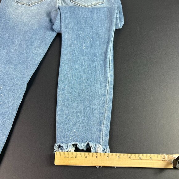 Judy Blue Jeans Women's 30x26* Skinny Mid Rise Light Blue Raw Hem Denim Tag 29 - Picture 11 of 16